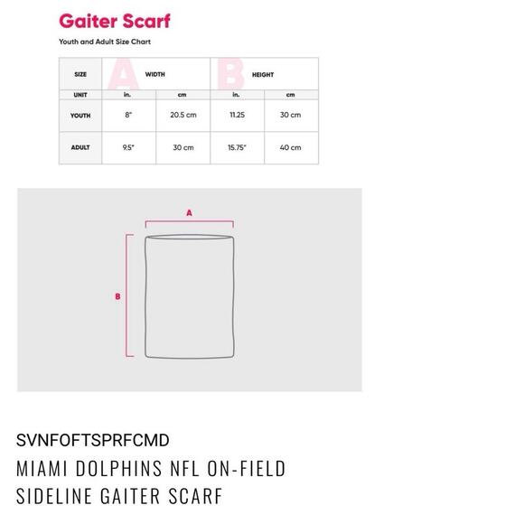 Miami Dolphins On-Field Sideline Logo Gaiter Scarf #5 - Picture 5 of 6